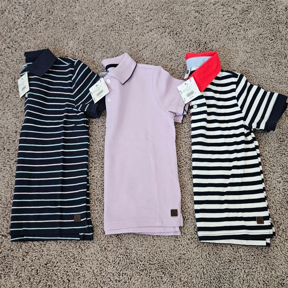 Janie and Jack Other - Janie and Jack Polo Shirts Boys 5 Lot of 3 NEW Striped Lavender Preppy Church